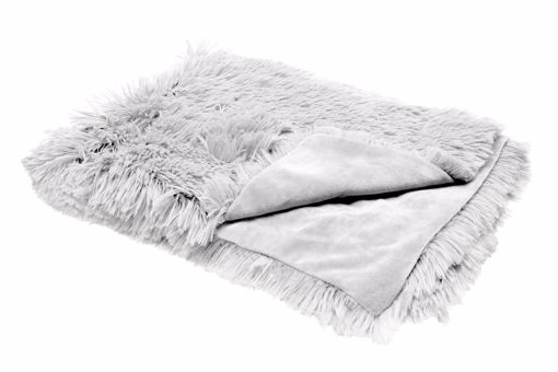 Picture of 30X20 IN. LONG FUR & VELVET BLANKET - MIST GRAY