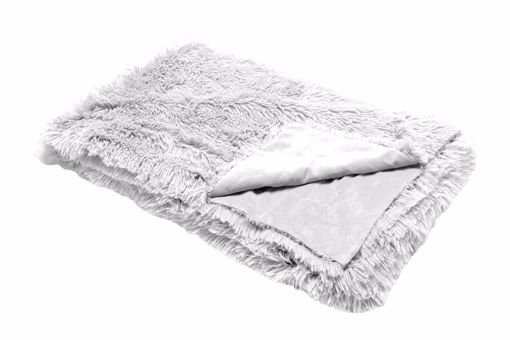 Picture of 60X30 IN. LONG FUR & VELVET BLANKET - MIST GRAY