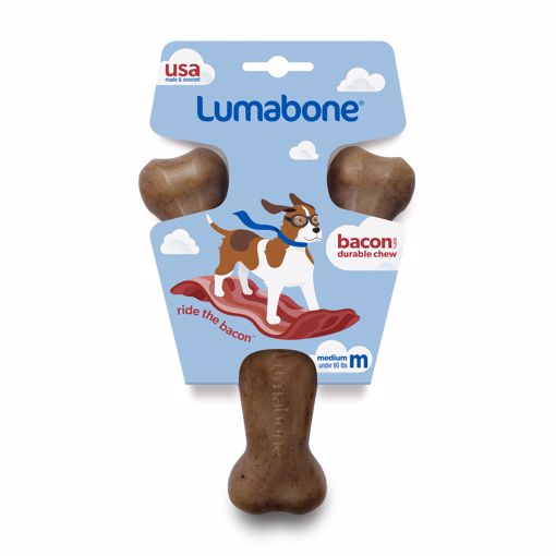 Picture of MED. LUMABONE WISHBONE DOG CHEW - BACON