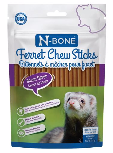 Picture of 1.87 OZ. N-BONE FERRET CHEW STICK TREATS - BACON