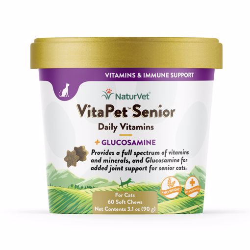 Picture of 60 CT. VITA PET SENIOR PLUS GLUCO. - SOFT CHEW CUP - CAT