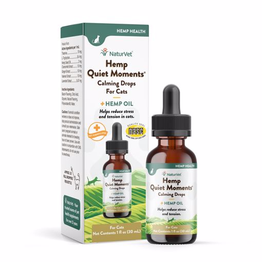 Picture of 1 OZ. HEMP QUIET MOMENTS CALMING DROPS HEMP OIL - CATS