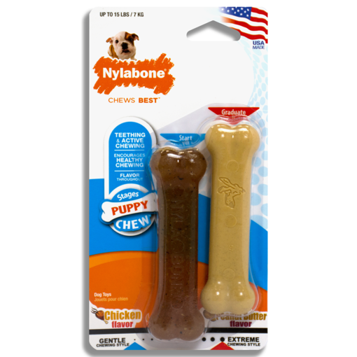 Picture of 2 PK. PETITE PUPPY CHEWS - PB NYLON /PUPPY CHEW