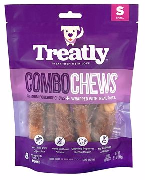 Picture of 8/SM. TREATLY COMBO CHEWS TWIST STICKS- DUCK MEAT WRAP