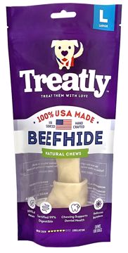 Picture of LG. TREATLY USA BEEFHIDE BONE - NATURAL