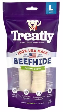Picture of 2/LG. TREATLY USA BEEFHIDE ROLLS - NATURAL