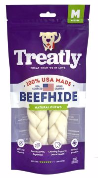 Picture of 2/MED. TREATLY USA BEEFHIDE BRAIDS - NATURAL