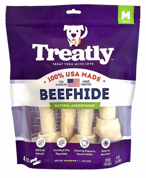 Picture of 4/MED. TREATLY USA BEEFHIDE - 3 BONE, 1 ROLE - NATURAL