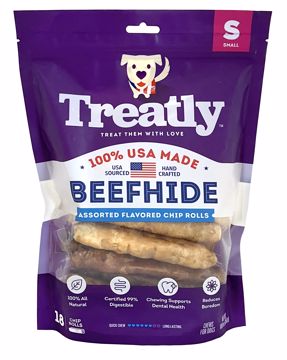 Picture of 18/SM. TREATLY USA BEEFHIDE CHIP ROLLS - CHICKEN AND BEEF