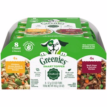 Picture of 2/16 OZ. GREENIES TOPPERS WET DOG MVMP - CHICKEN/BEEF