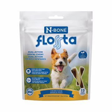 Picture of 12 OZ. FLOSSTA – DUAL ACTION DENTAL CHEWS - CHICKEN
