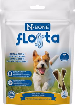 Picture of 6.4 OZ. FLOSSTA – DUAL ACTION DENTAL CHEWS - CHICKEN