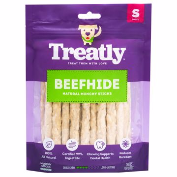Picture of 40/SM. TREATLY BEEFHIDE MUNCHY STICKS - NATURAL