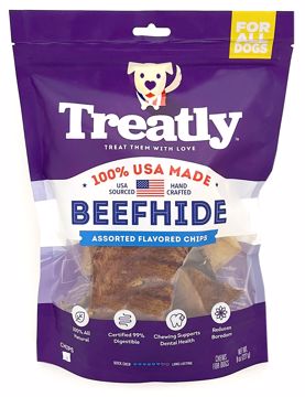 Picture of 8 OZ. TREATLY USA BEEFHIDE CHIPS - CHICKEN AND BEEF