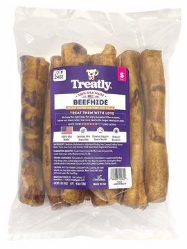 Picture of 8/SM. TREATLY USA BEEFHIDE CHIP ROLLS - PEANUT BUTTER