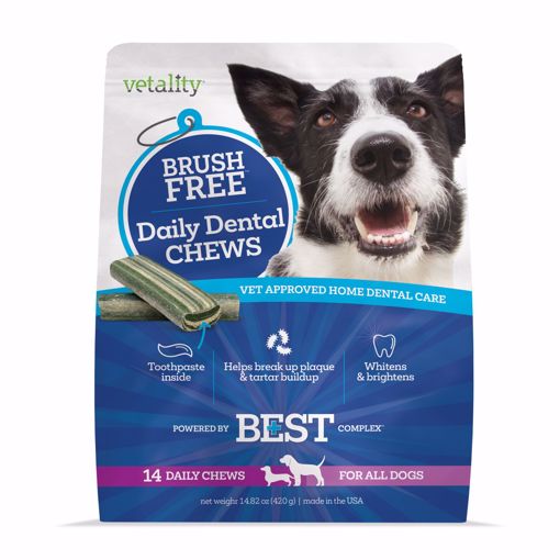 Picture of 14 CT. 14.82 OZ. VETALITY BRUSH FREE DENTAL CHEWS - DOG