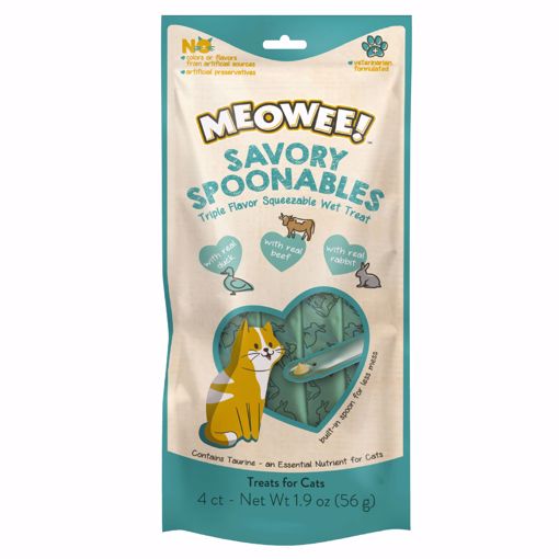 Picture of 4 CT. MEOWEE SAVORY SPOONABLES - DUCK/BEEF/RABBIT