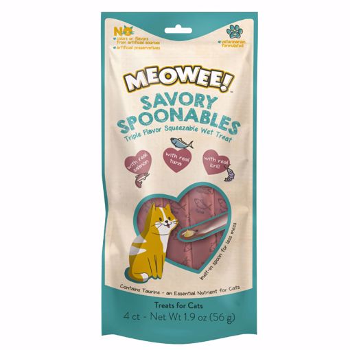 Picture of 4 CT. MEOWEE SAVORY SPOONABLES - SALMON/TUNA/KRILL