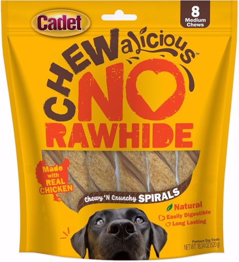 Picture of 8 CT. CHEWALICIOUS NATURAL MEDIUM SPIRAL CHEWS - CHICKEN