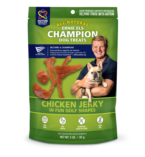 Picture of 3 OZ. ERNIE ELS GOLF SHAPES DOG TREATS - CHICKEN JERKY