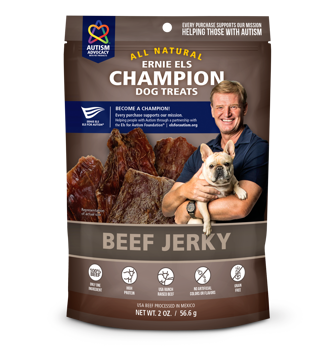 Picture of 2 OZ. ERNIE ELS CHAMPION DOG TREATS  - BEEF JERKY