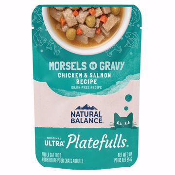 Picture of 24/3 OZ. PLATEFULLS CAT CHICKEN/SALMON IN GRAVY - POUCH