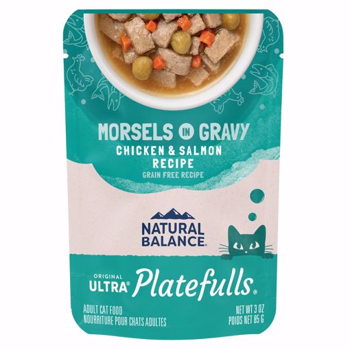 Picture of 24/3 OZ. PLATEFULLS CAT CHICKEN/SALMON IN GRAVY - POUCH