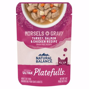 Picture of 24/3 OZ. PLATEFULLS INDOOR CAT  TRKY/SLMN IN GRAVY - POUCH