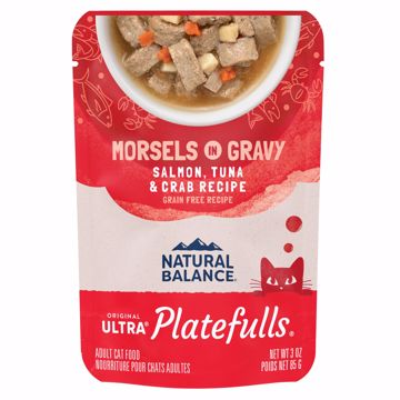 Picture of 24/3 OZ. PLATEFULLS CAT SLM/TUNA/CRAB FORM. IN GRAVY - POUCH