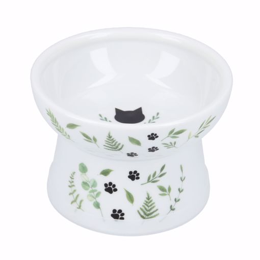 Picture of RAISED CAT FOOD BOWL - GO GREEN